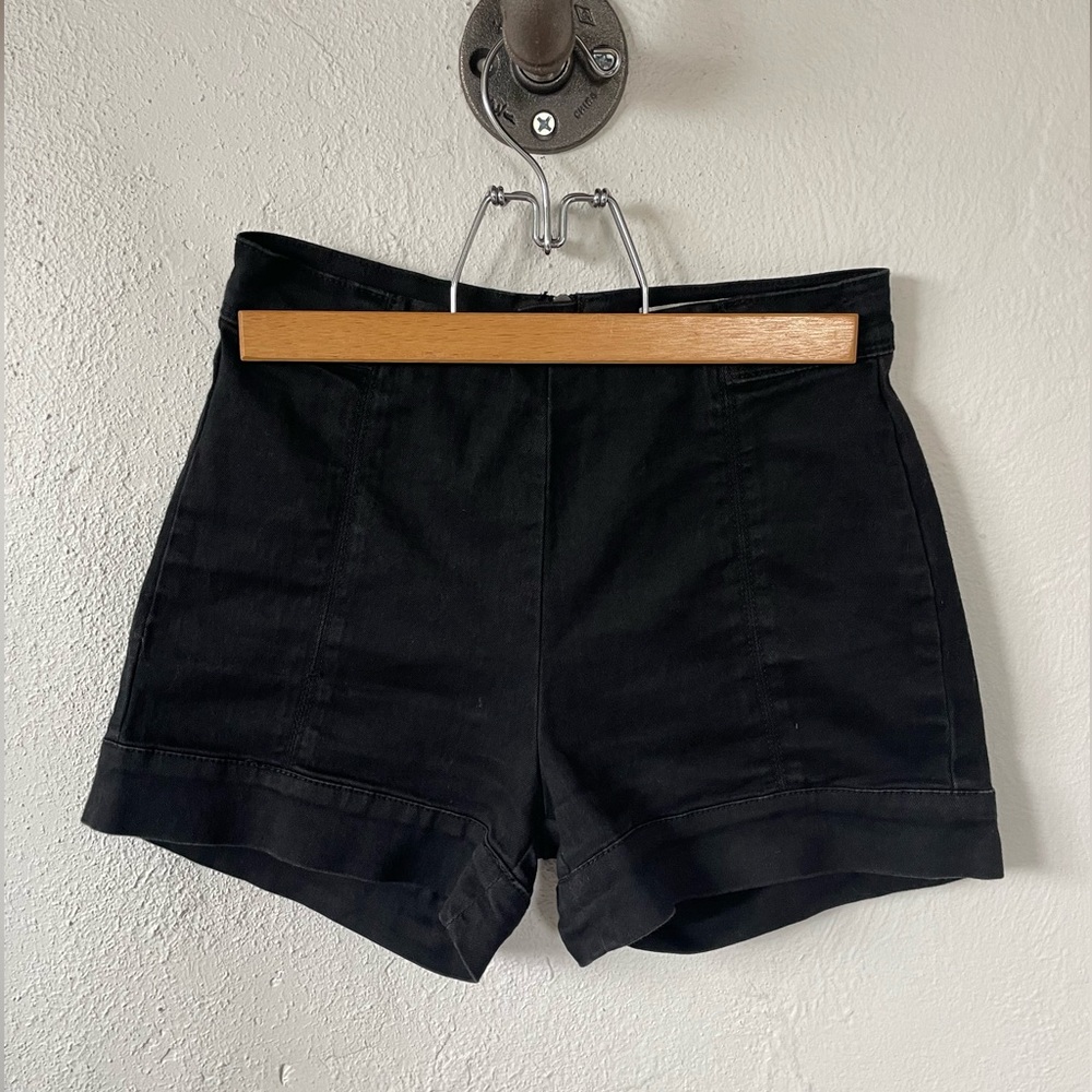Bullhead Denim High Rise Shorts Black 1